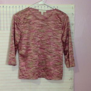 JM COLLECTION, women's top sz medium, petite, pinks